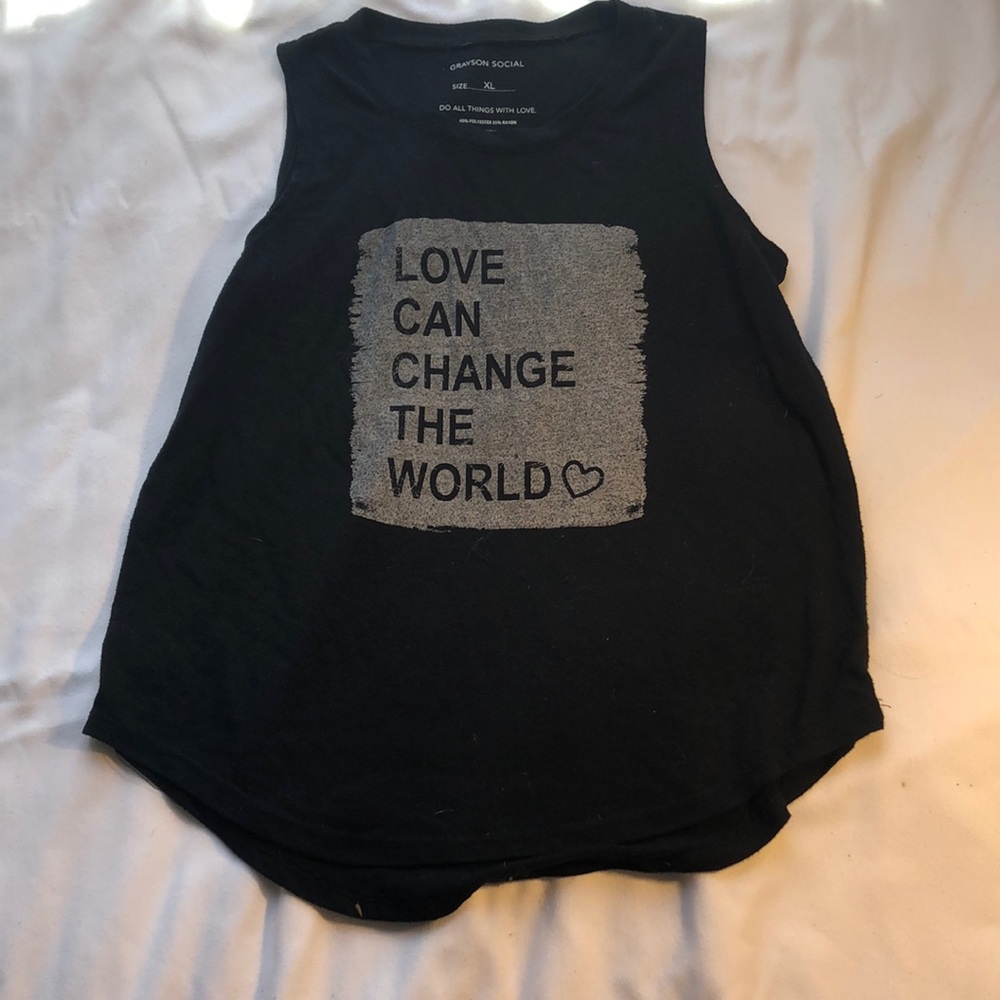 “love can change the world” girls tank top